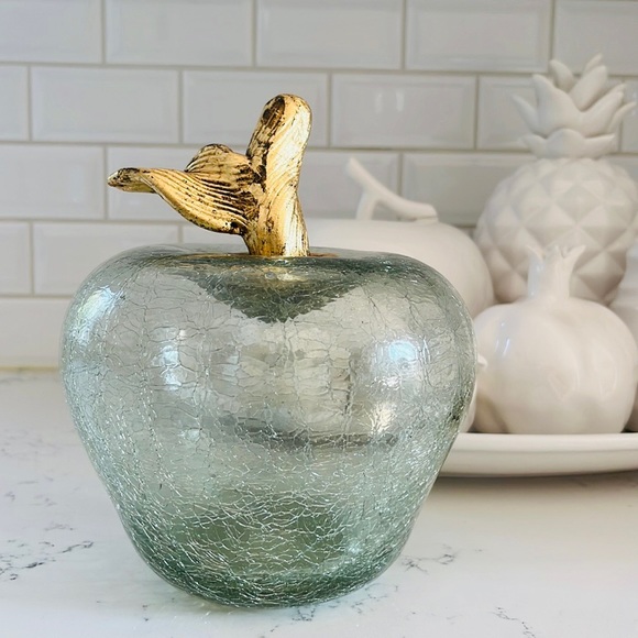 Other - Large Clear Glass Apple Figurine